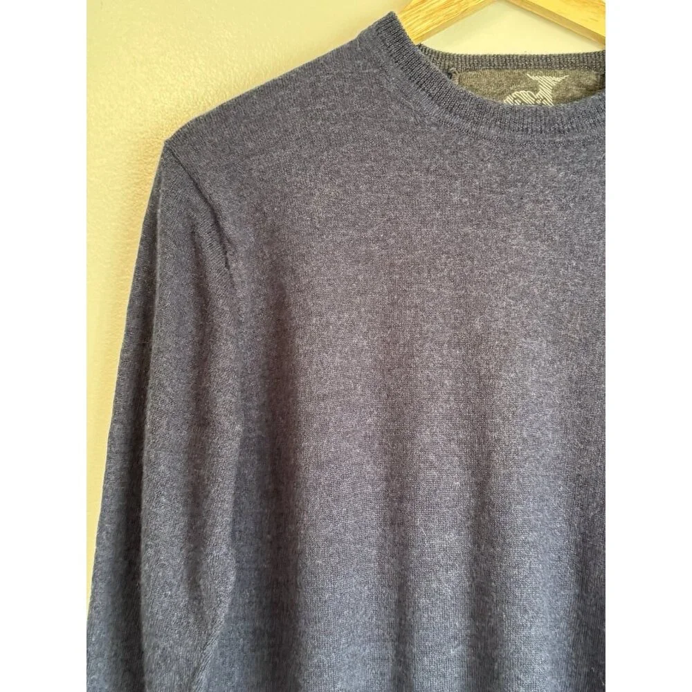 Raffi Men’s 100% Merino Wool Pullover Sweater Sz Medium Large Blue Fall Winter